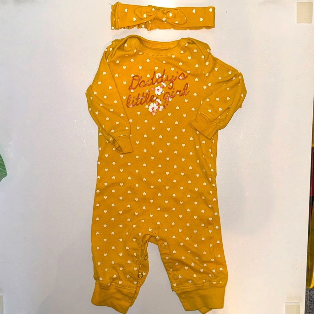Carter’s Baby Girl 6M One Piece “Daddy’s Little Girl” with Headband